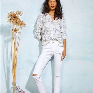 NWOT Ecru Button Down Shirt, Size Small